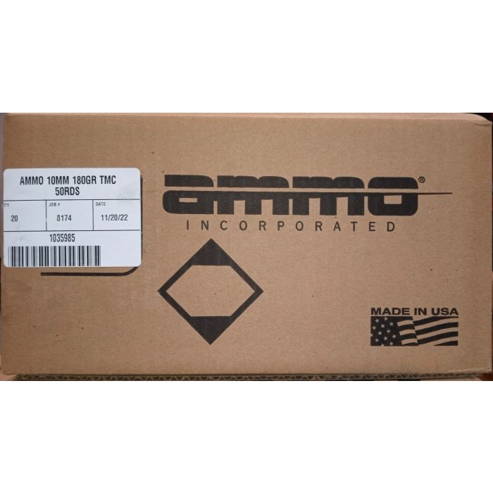 Ammo Inc Signature 10mm Handgun Ammo, 180 Grain, TMC