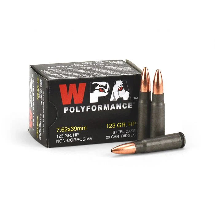 Wolf Steel Case 7.62X39mm Rifle Ammo- 123 Grain | HP | 1000rd Case