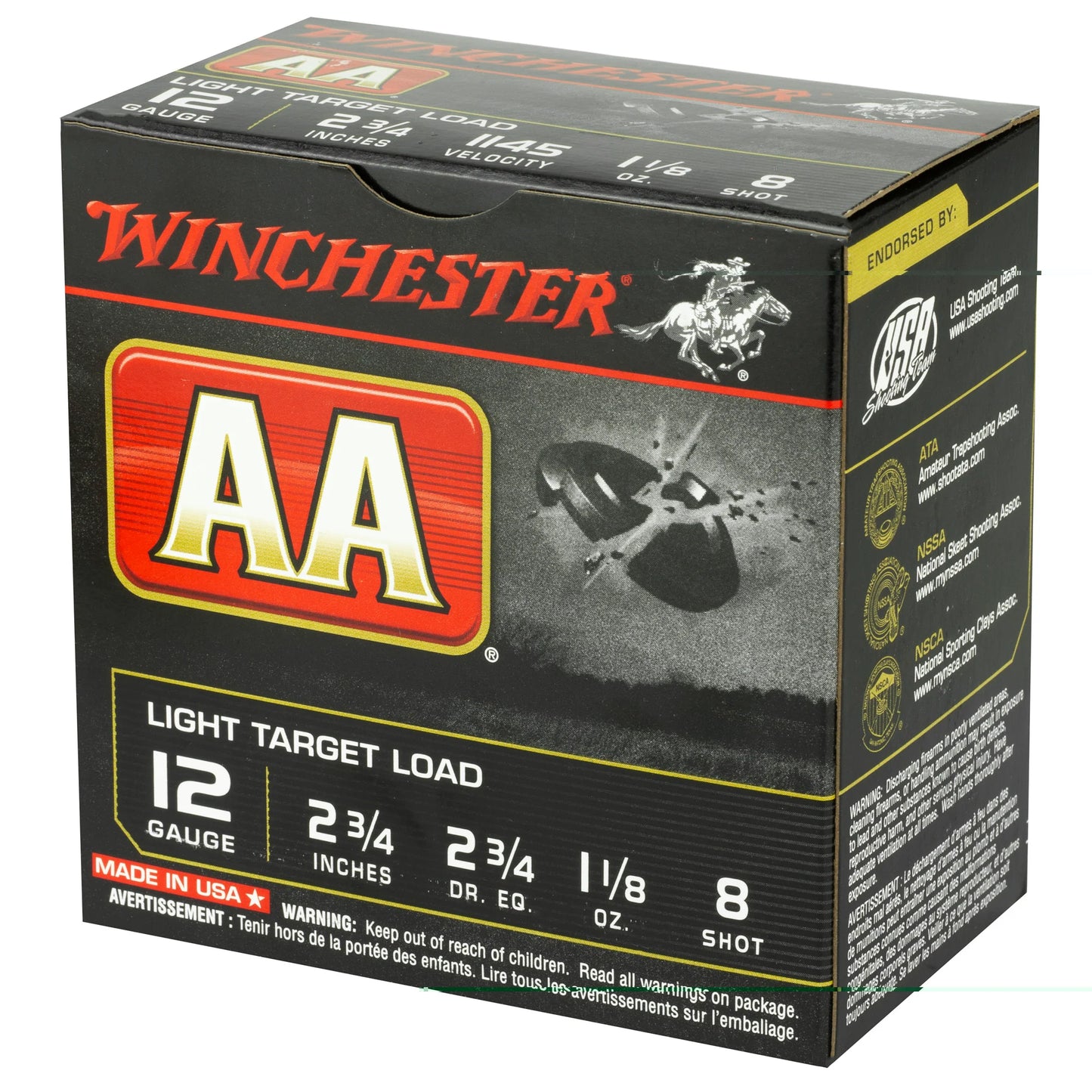 Win Aa Trgt 12ga 2.75" #8 25/250