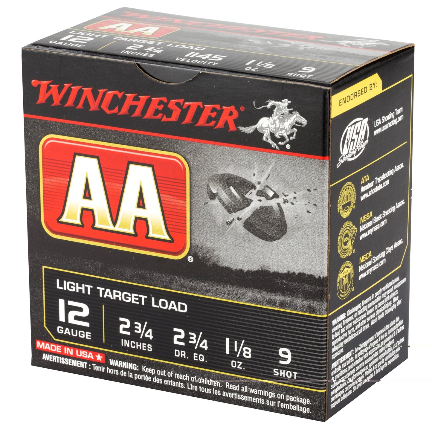 Win Aa Trgt 12ga 2.75" #9 25/250