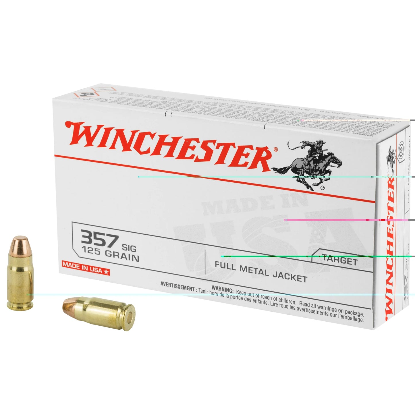 Winchester Ammunition, USA, 357 SIG, 125 Grain | FMJ |  (50 Round Box)