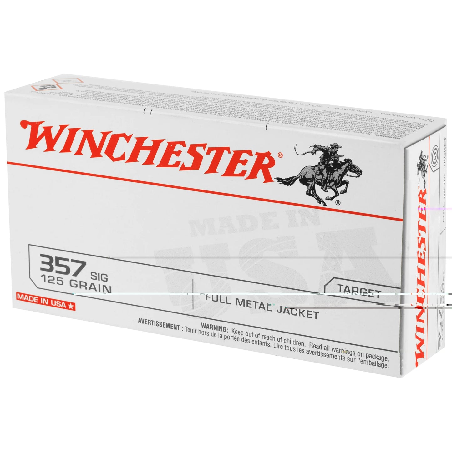 Winchester Ammunition, USA, 357 SIG, 125 Grain | FMJ |  (50 Round Box)