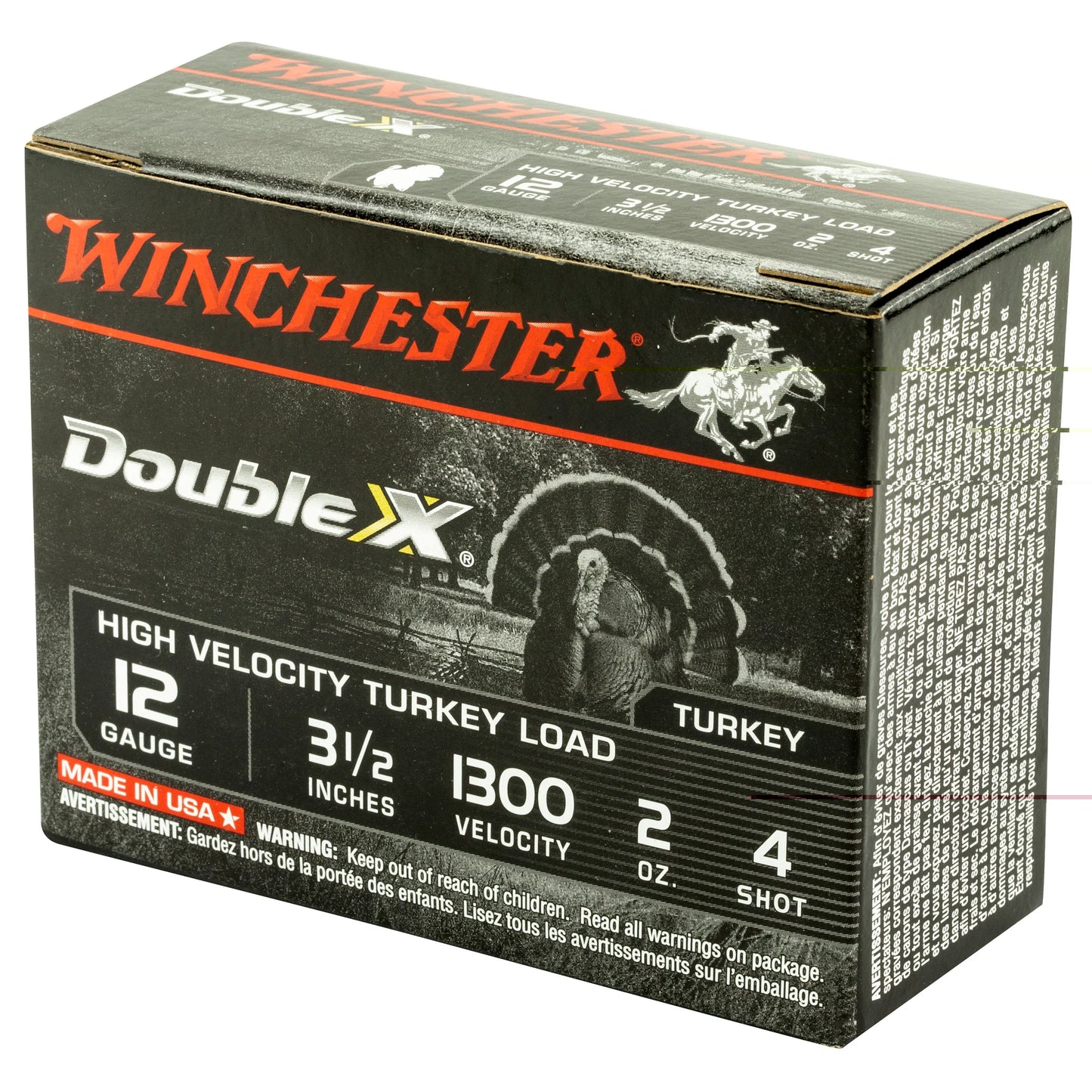 Winchester Ammunition, Double X High Velocity, Turkey, 12 Gauge, 3.5", #4, 2oz  (10 Round Box)