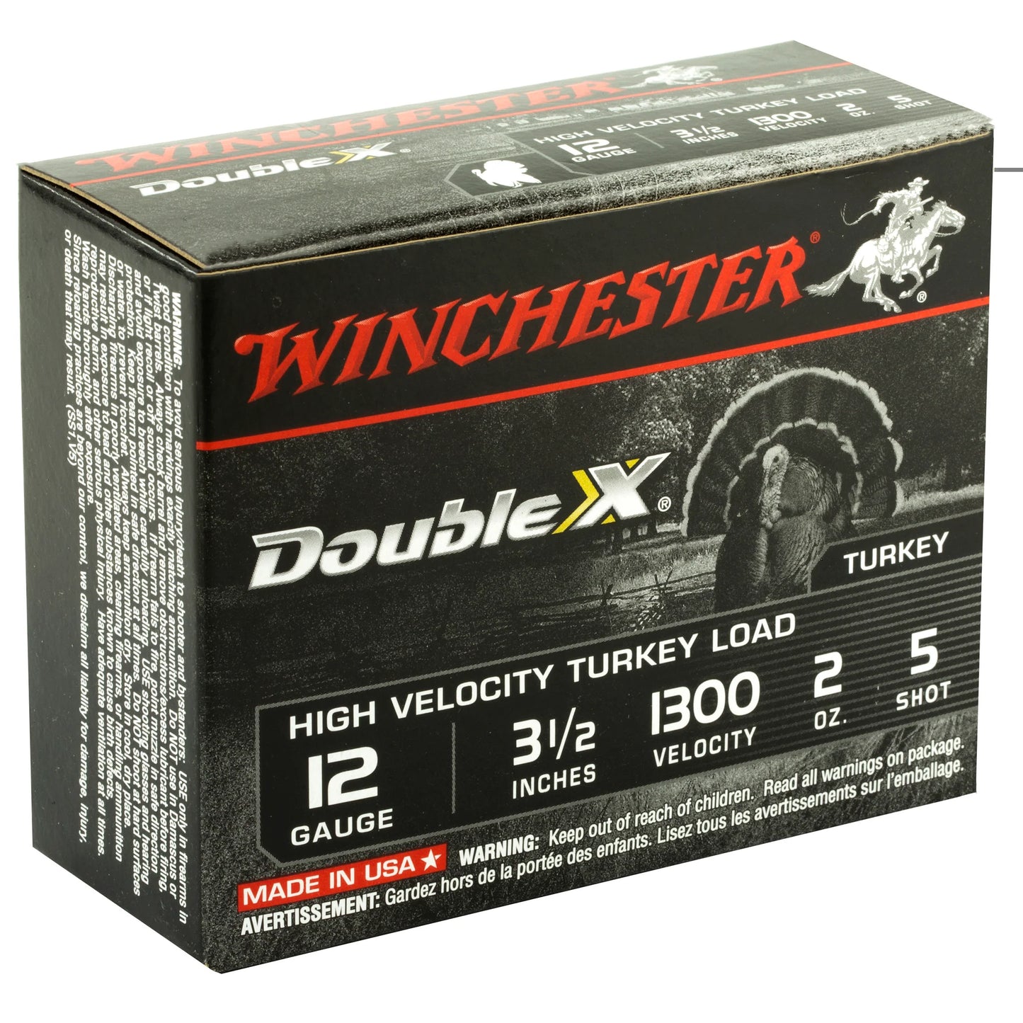 Winchester Ammunition, Double X High Velocity, Turkey, 12 Gauge, 3.5", #5, 2oz, Shotshell  (10 Round Box)