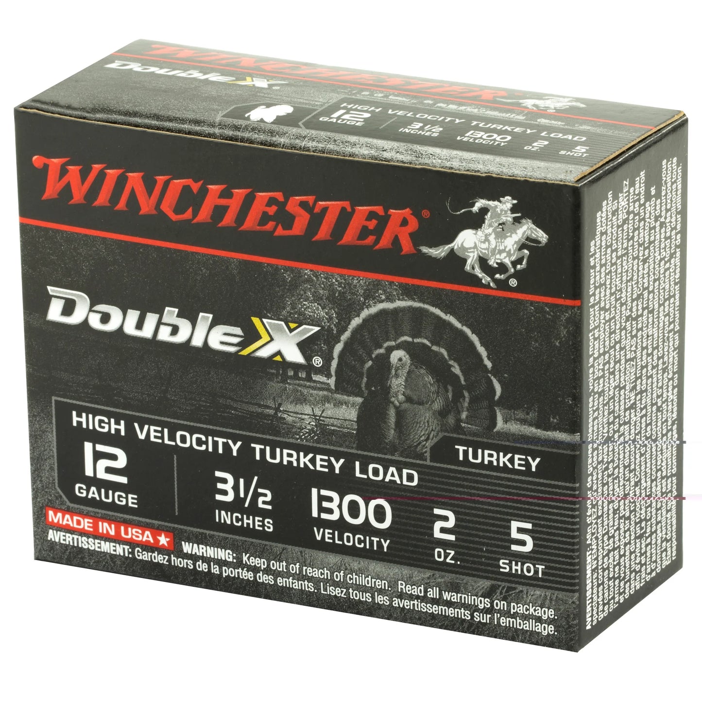 Winchester Ammunition, Double X High Velocity, Turkey, 12 Gauge, 3.5", #5, 2oz, Shotshell  (10 Round Box)