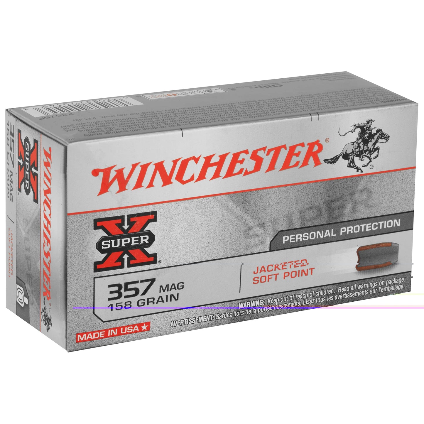 Winchester Ammunition, Super-X, 357 Magnum, 158 Grain | JSP |  (50 Round Box)