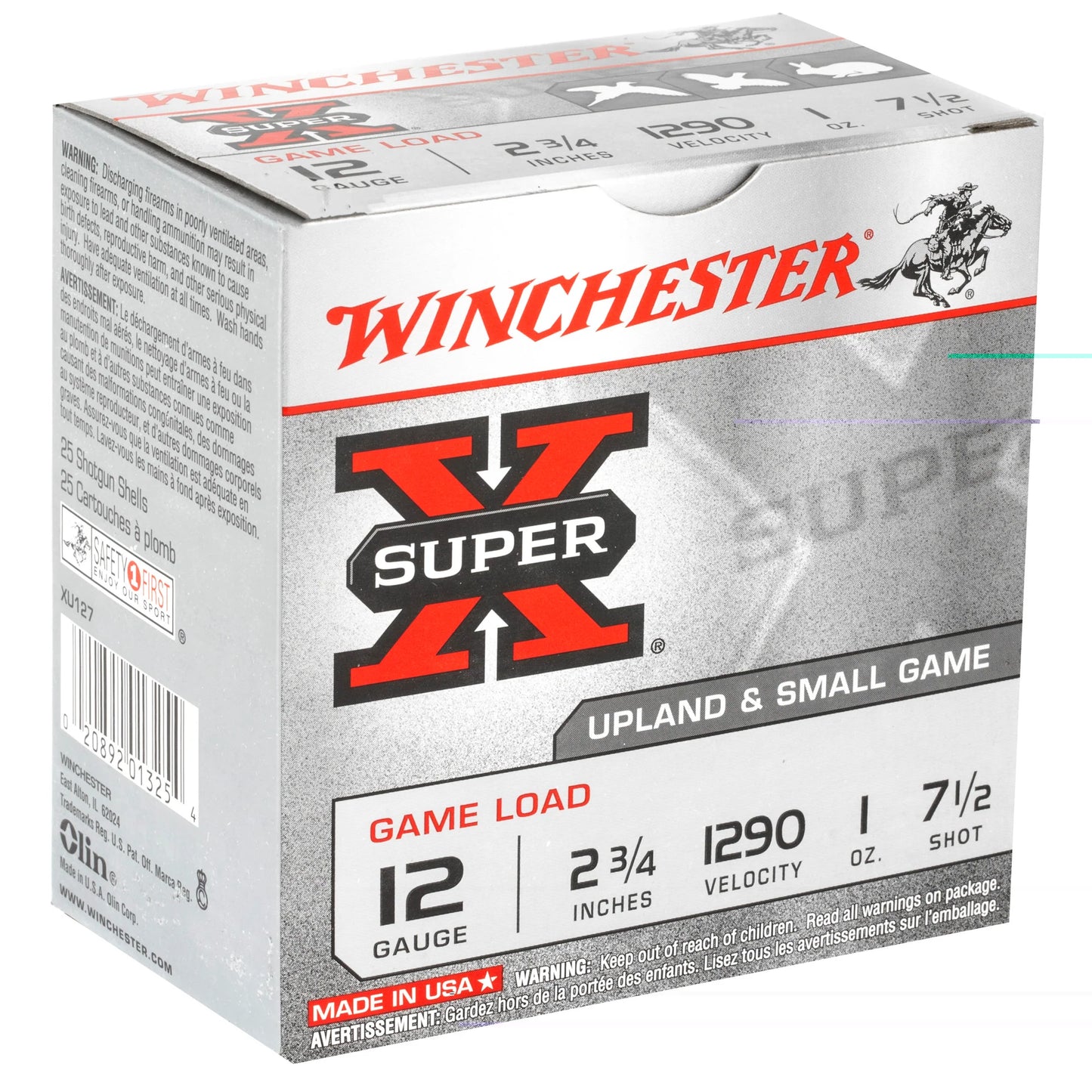 Winchester Ammunition, Super-X, 12 Gauge, 2.75", Game Load, #7.5, 1 oz., Shotshell  (25 Round Box)