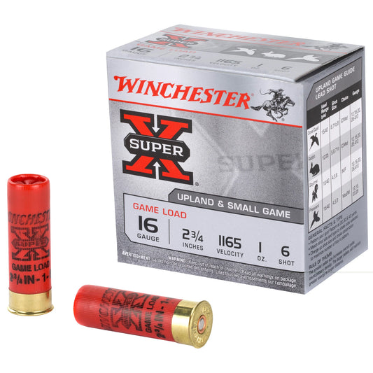 Winchester Ammunition, Super-X, 16 Gauge, 2.75", Game Load, #6, 1 oz., Shotshell  (25 Round Box)