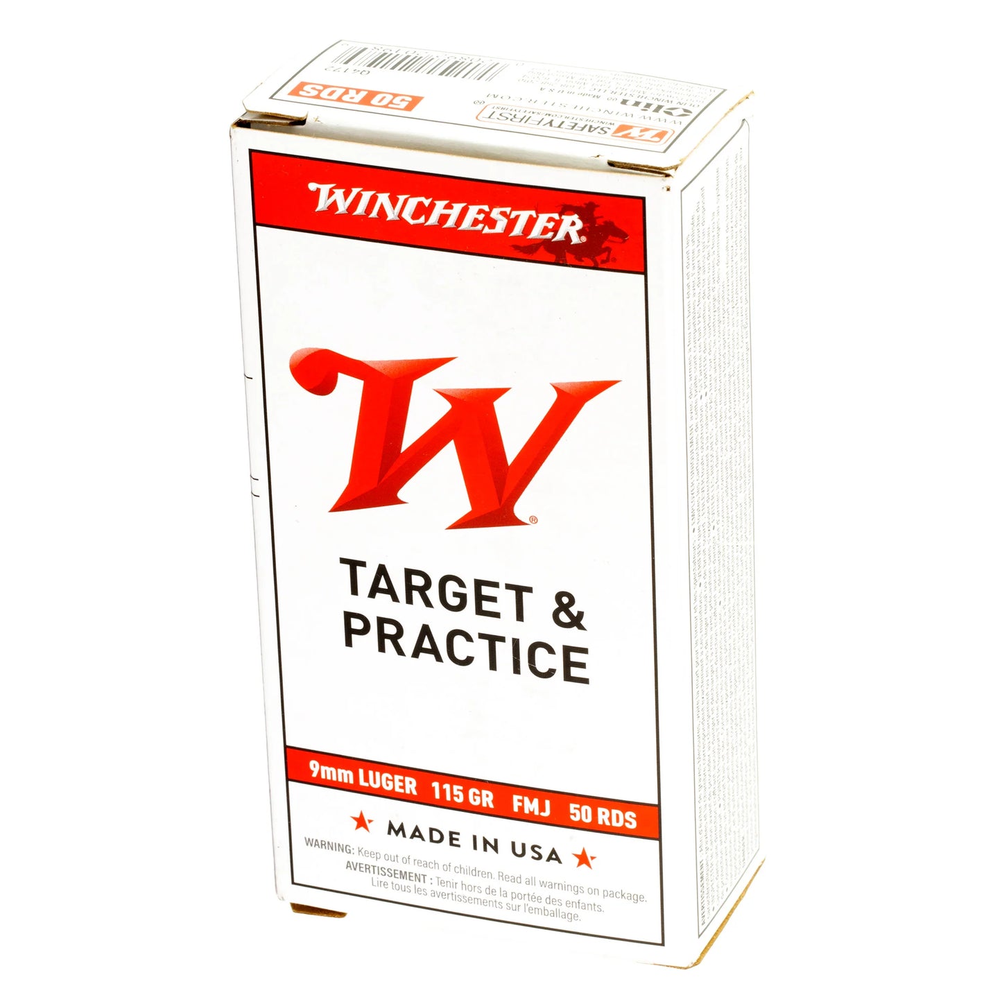 Winchester Ammunition, USA, 9MM, 115 Grain | FMJ |  (50 Round Box)