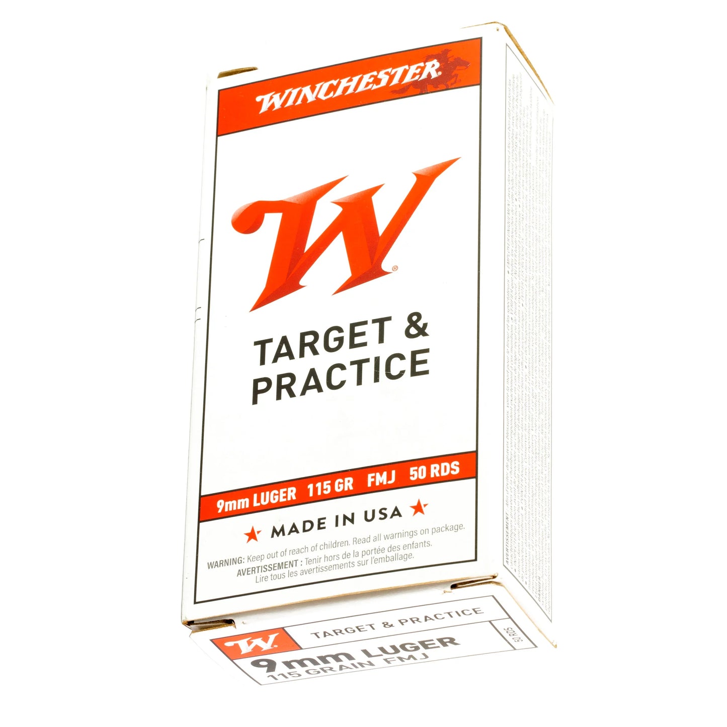 Winchester Ammunition, USA, 9MM, 115 Grain | FMJ |  (50 Round Box)