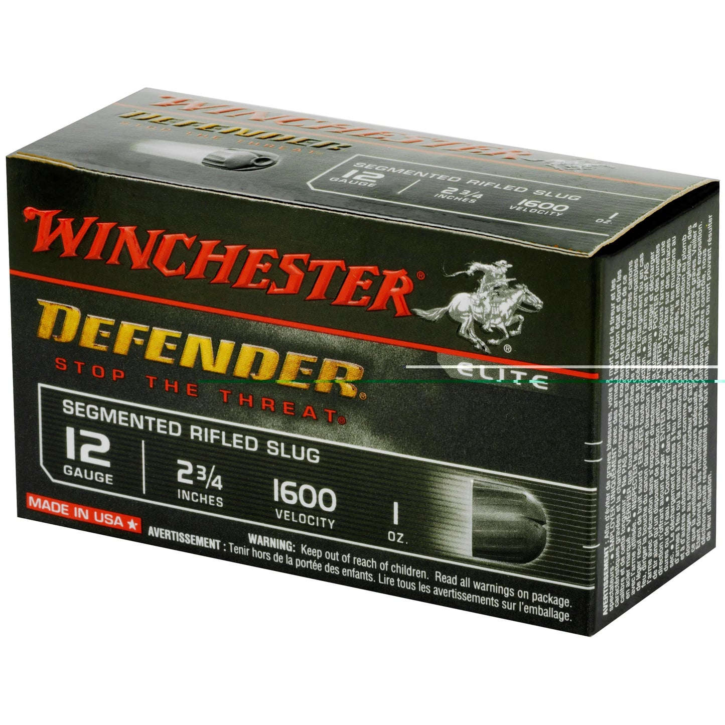 Winchester Ammunition, Defender, Supreme Elite, 12 Gauge, 2.75", 1 oz. Segmenting Slug  (10 Round Box