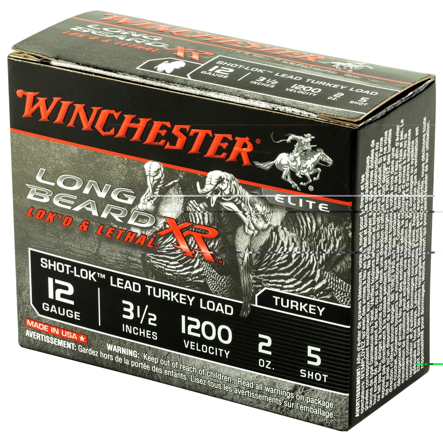 Winchester Ammunition, Long Beard XR, 12 Gauge, 3.5" Chamber, #5, 2 oz, Shotshell Shot-Lok with Lead Shot  (10 Round Box)