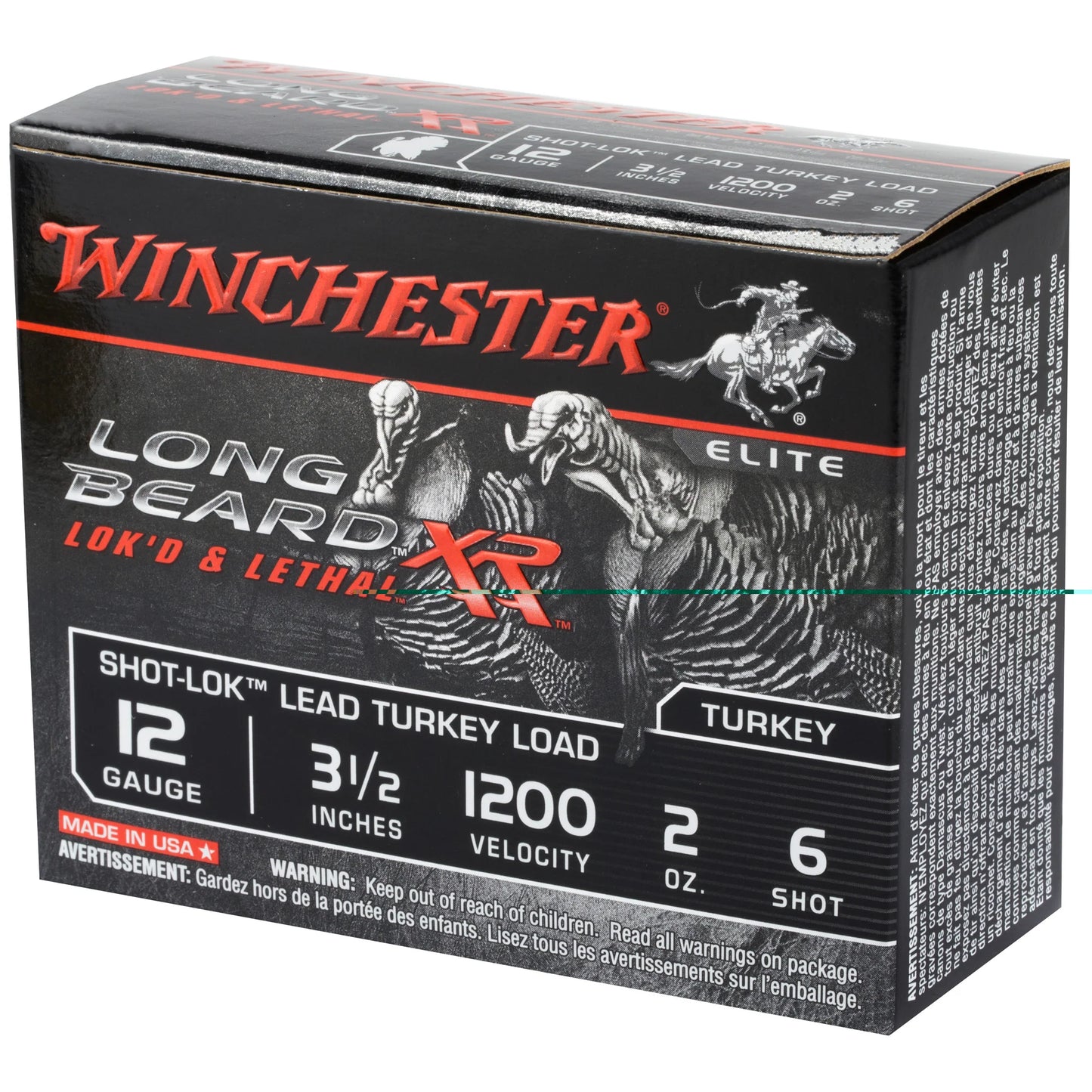 Winchester Ammunition, Long Beard XR, 12 Gauge, 3.5" Chamber, #6, 2 oz, Shotshell Shot-Lok with Lead Shot  (10 Round Box)