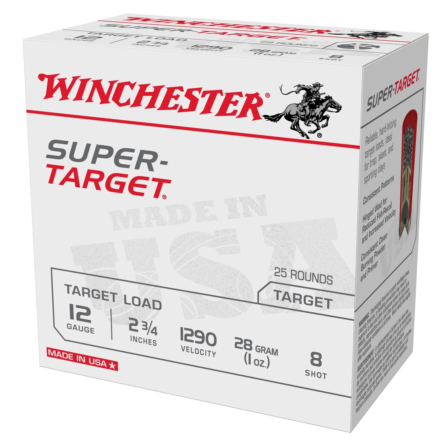 Winchester Ammunition, Super Target, 12 Gauge 2.75", #8, 1 oz, Shotshell  (25 Round Box)