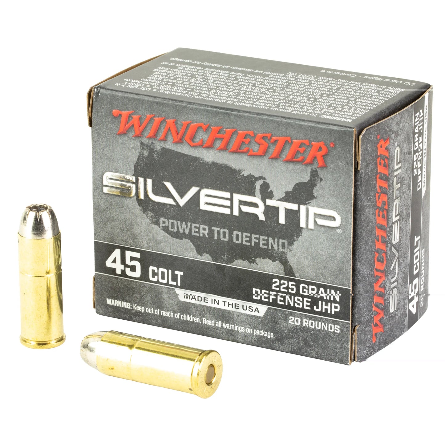 Winchester Ammunition, Silvertip, 45 Long Colt, 225 Grain | JHP |  (20 Round Box)