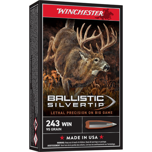 Winchester Ammunition, Supreme, 243WIN, 95 Grain, Supreme Ballistic Silvertip  (20 Round Box)