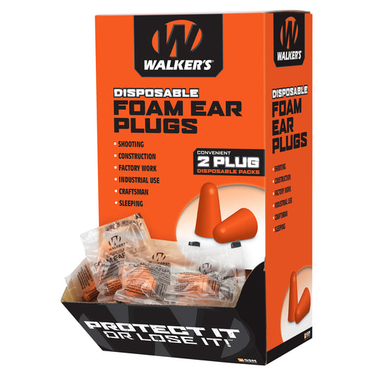 WALKER'S FOAM EAR PLUGS 200PK BOX