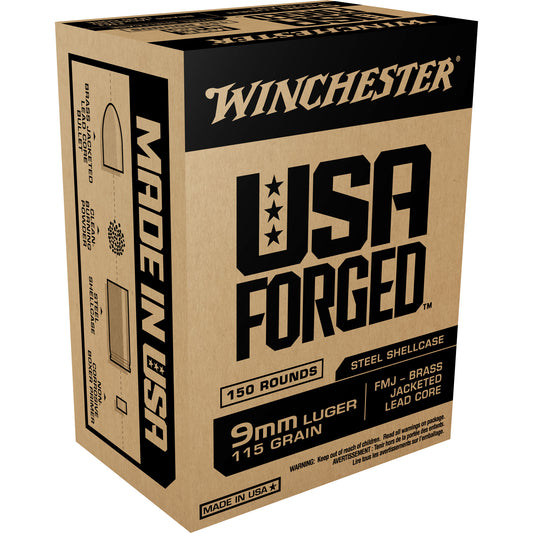 Winchester Ammunition, USA Forged, 9MM, 115 Grain, Full Metal Jacket ( 1000 Round Case)