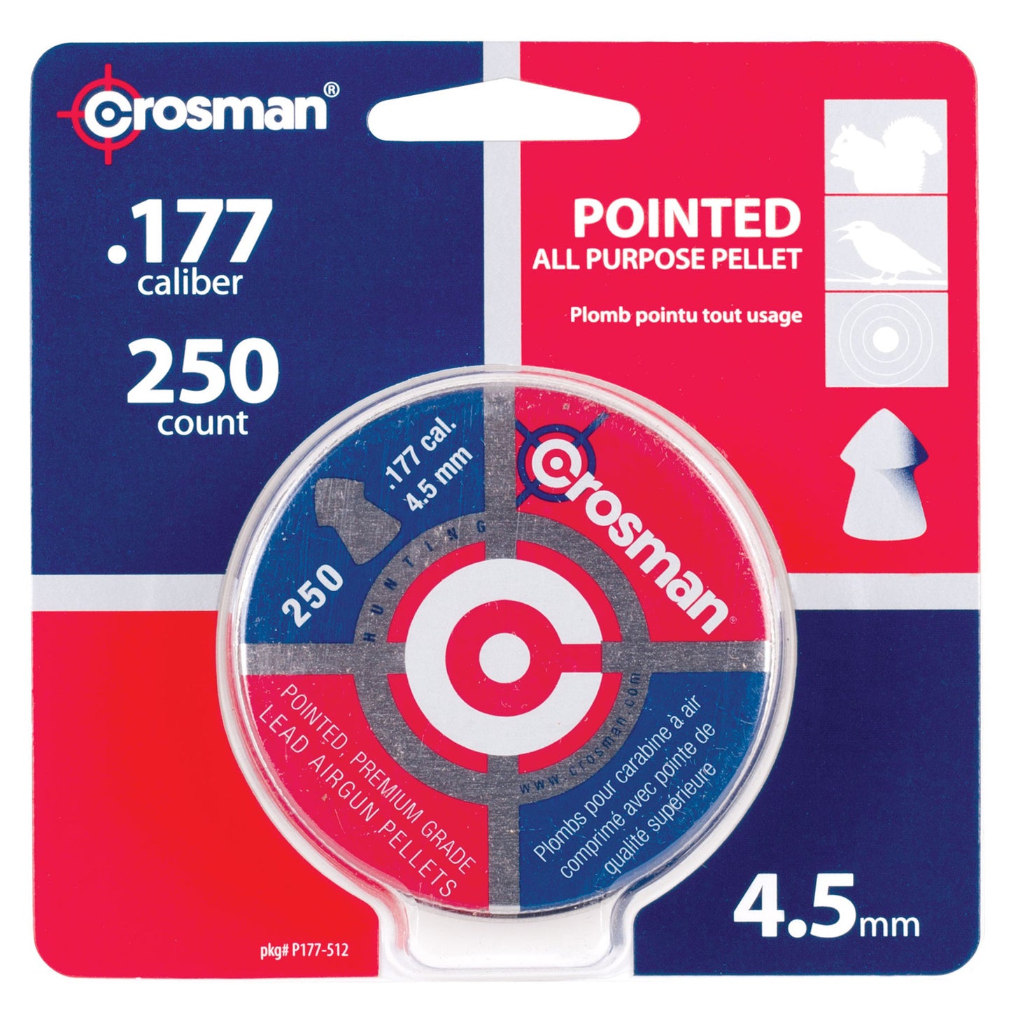 CROSMAN .177 POINTED PELLETS 250/CD