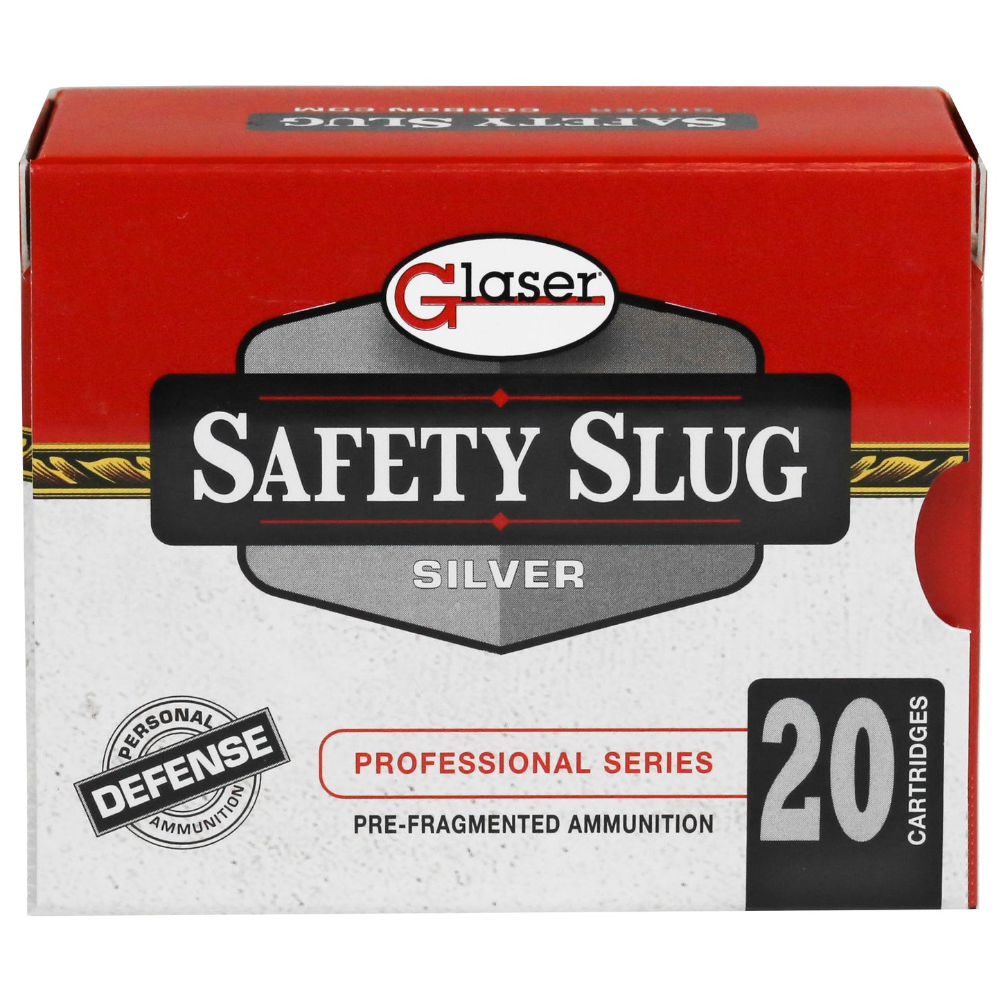 Glaser, Silver, 38 Special, 80 Grain, Pre-Fragmented, +P, 20 Round Box