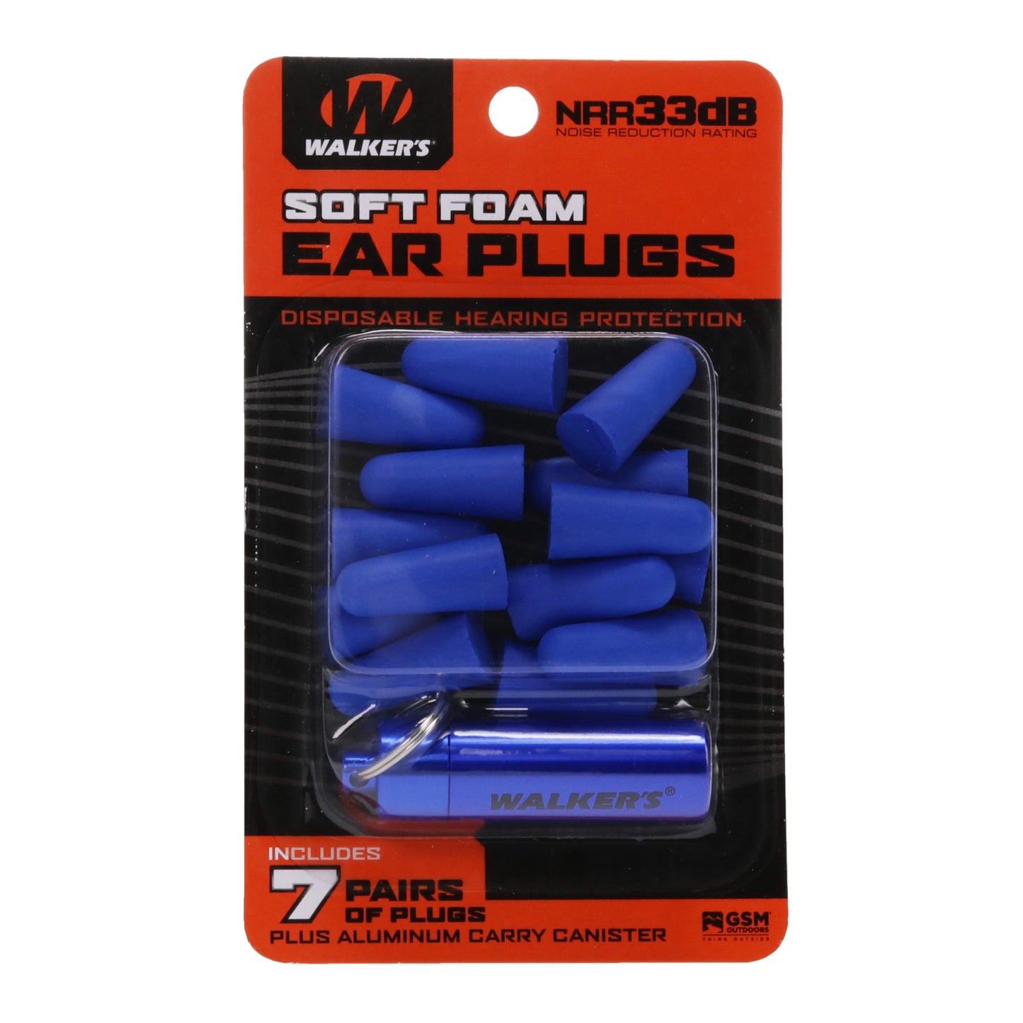 WALKER'S 7PK BLUE FOAM PLUG W/CASE