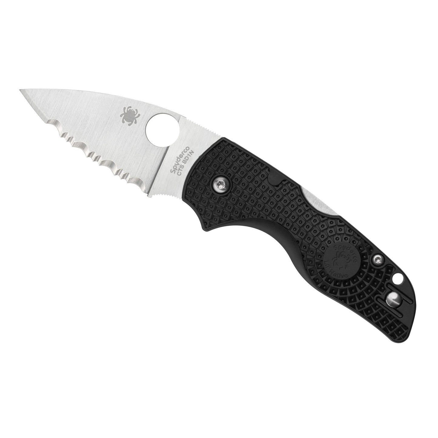 SPYDERCO LIL NATIVE LW BLK/SLV SRTD