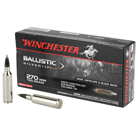 Winchester Ammunition, Supreme, 270 Winchester Short Magnum, 150 Grain, Supreme Ballistic Silvertip  (200 Round Case)