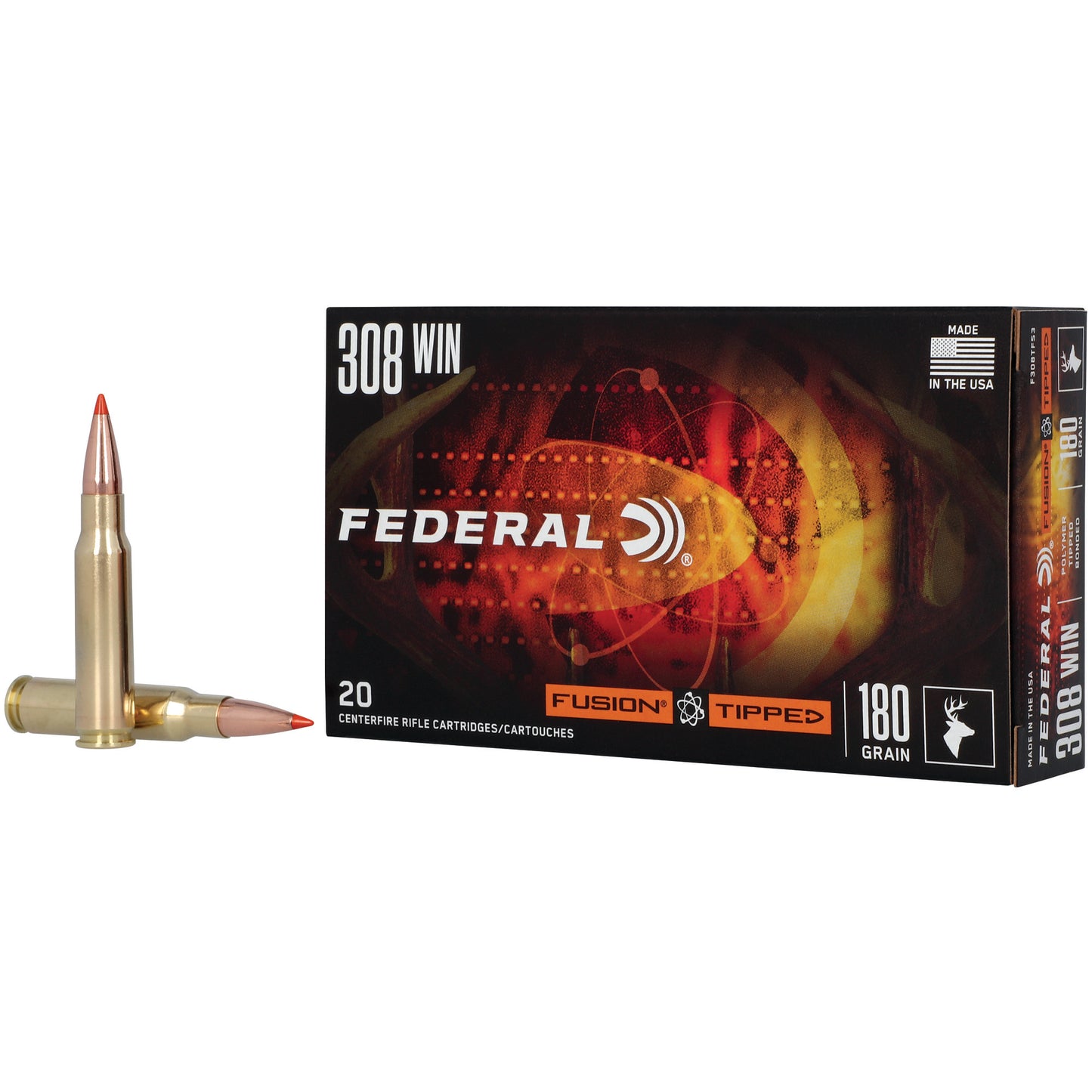 Federal, Fusion, 308 Winchester, 180 Grain, Fusion Polymer Tip, 20 Round Box