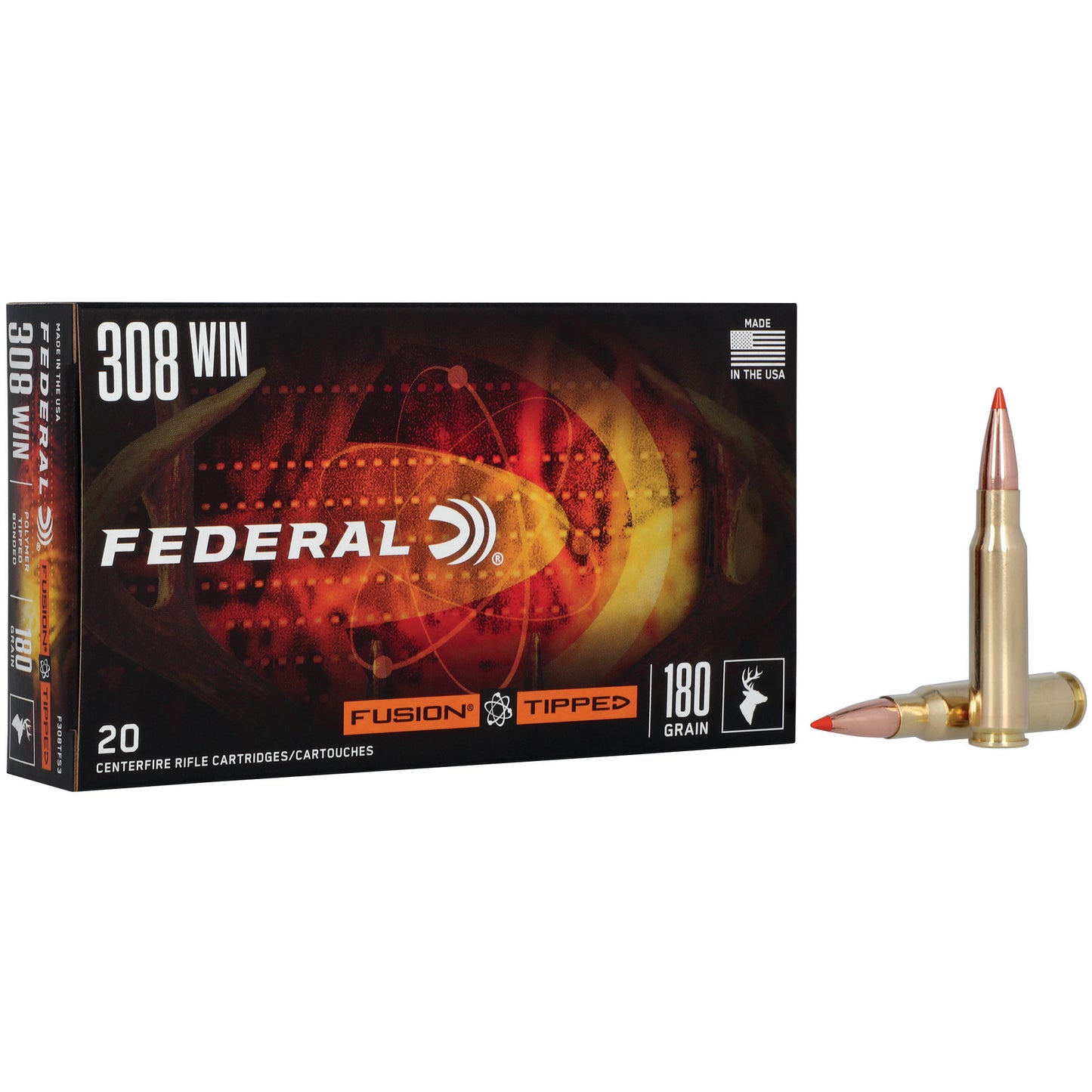 Federal, Fusion, 308 Winchester, 180 Grain, Fusion Polymer Tip, 20 Round Box