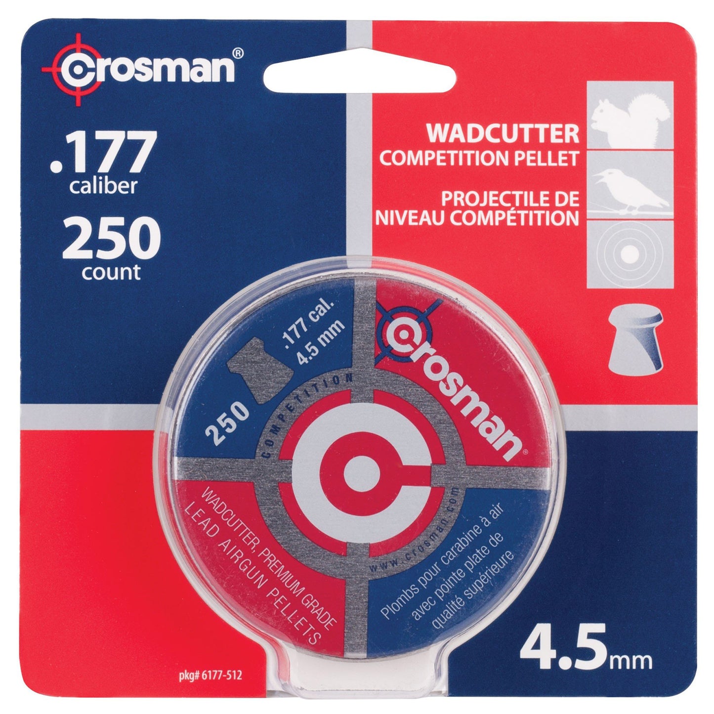 CROSMAN .177 WADCUTTER PLLTS 250/CT