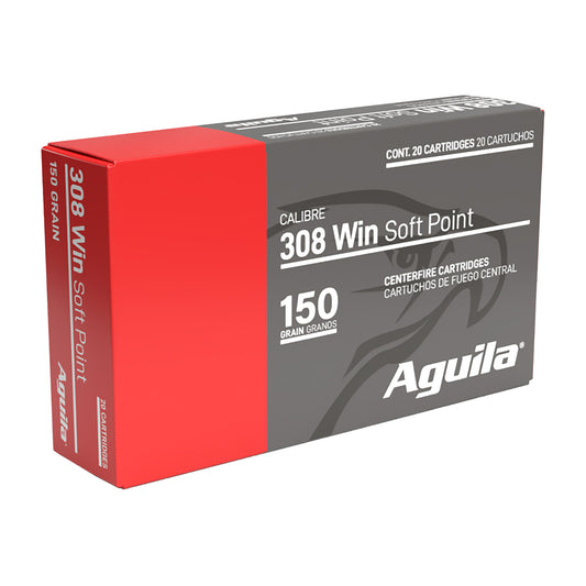 Aguila Ammunition, Rifle, 308 Winchester, 150 Grain, Soft Point, (20 Round Box)