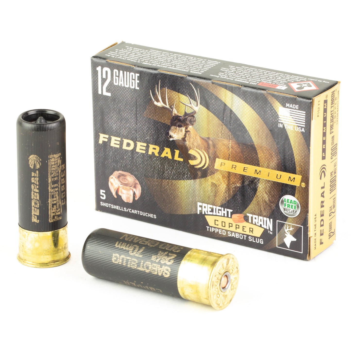 Federal, Freight Train, 12 Gauge, 2.75", 300 Grain, Copper Sabot  (5 Round Box)