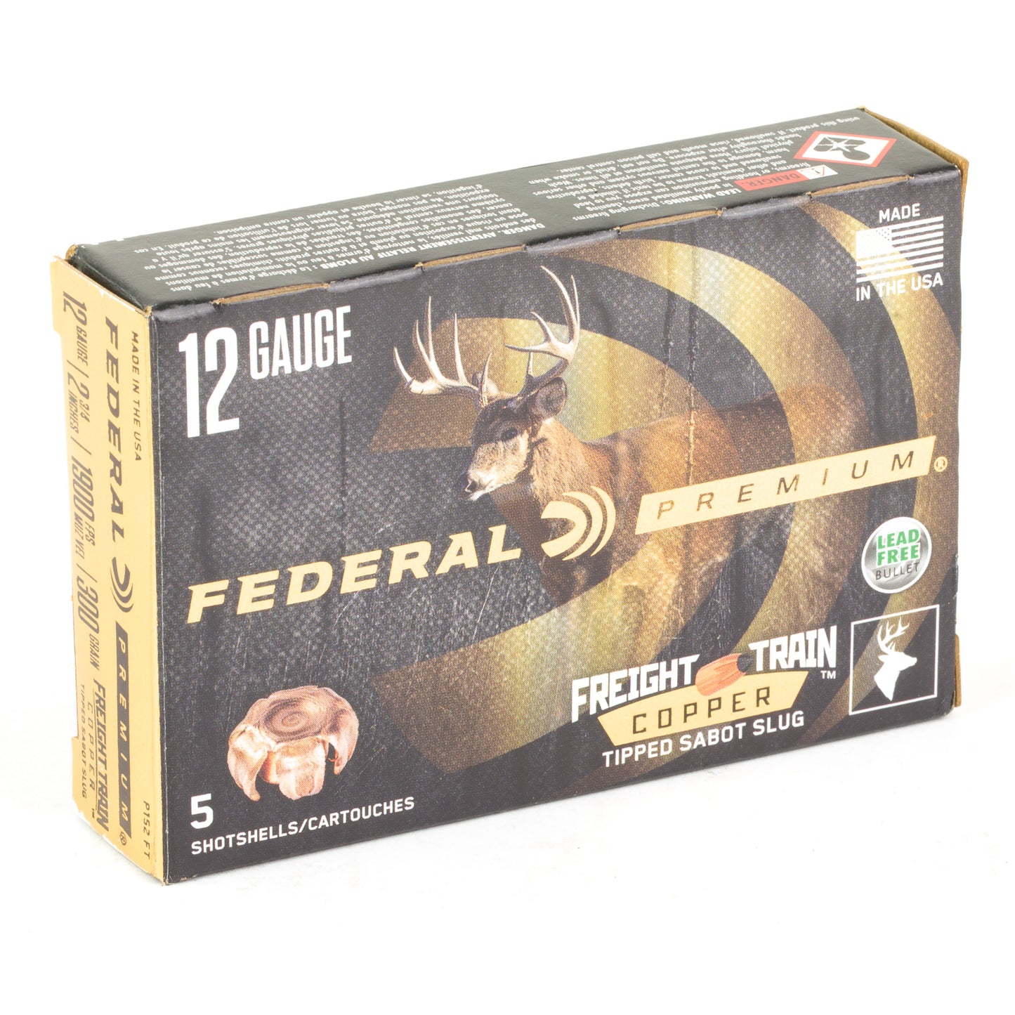 Federal, Freight Train, 12 Gauge, 2.75", 300 Grain, Copper Sabot  (5 Round Box)