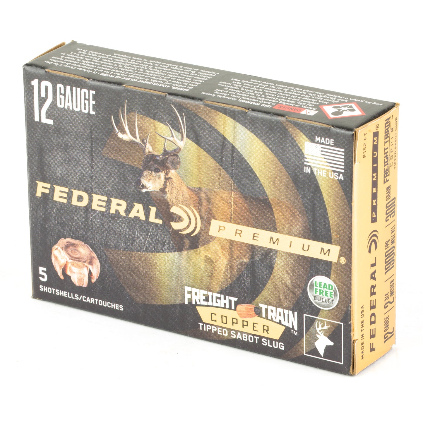 Federal, Freight Train, 12 Gauge, 2.75", 300 Grain, Copper Sabot  (5 Round Box)