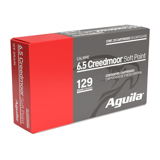 Aguila Ammunition, Rifle, 6.5 Creedmoor, 129 Grain, Soft Point, (20 Round Box)