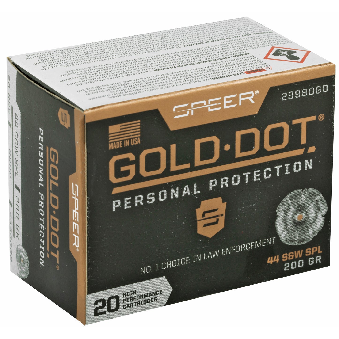 Speer Ammunition, Speer Gold Dot, Personal Protection, 44 Special, 200 Grain | HP |  (20 Round Box)