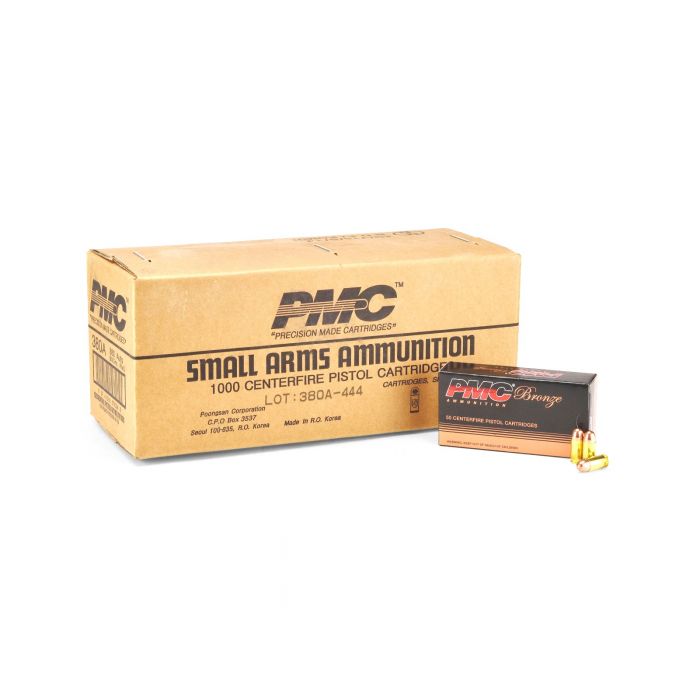 PMC Bronze .380 ACP Handgun Ammo - 90 Grain | FMJ | 1 Case (20 Boxes)