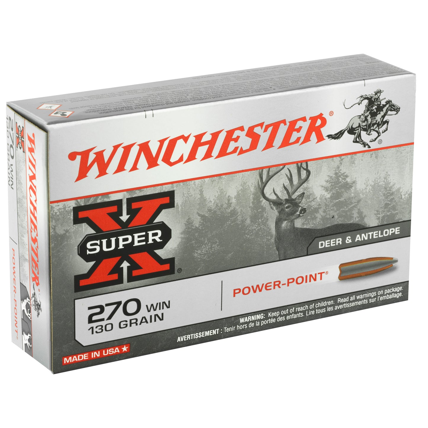 Winchester Ammunition, Super-X, 270WIN, 130 Grain | PSP |  (20 Round Box)