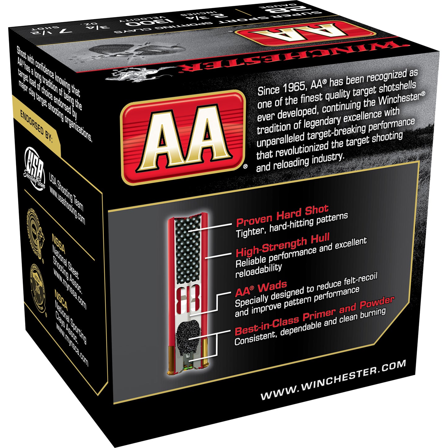 Winchester Ammunition, AA Supersport Sporting Clay, 28 Gauge 2.75", #7.5, 3/4 oz, Shotshell  (25 Round Box)