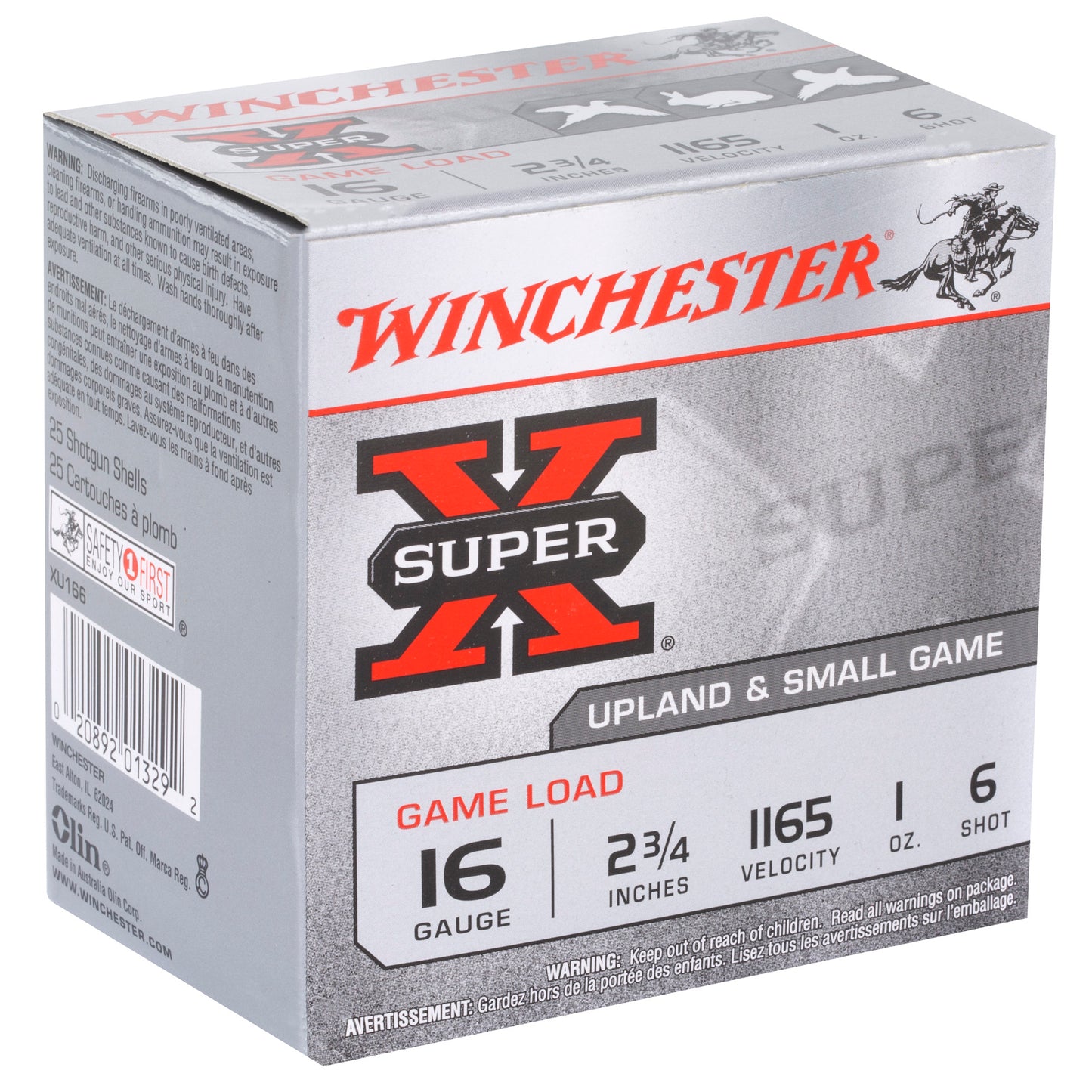 Winchester Ammunition, Super-X, 16 Gauge, 2.75", Game Load, #6, 1 oz., Shotshell  (25 Round Box)