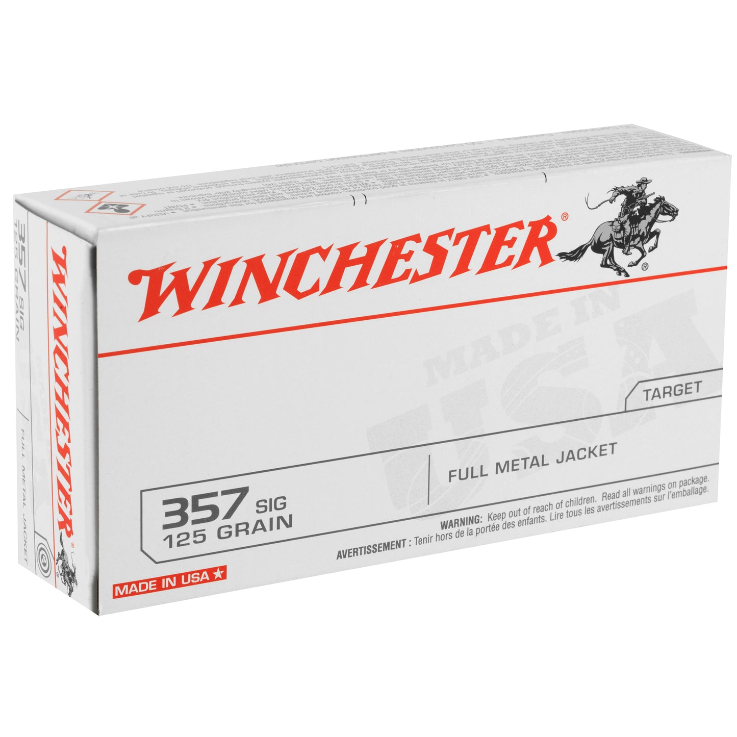 Winchester Ammunition, USA, 357 SIG, 125 Grain | FMJ |  (50 Round Box)