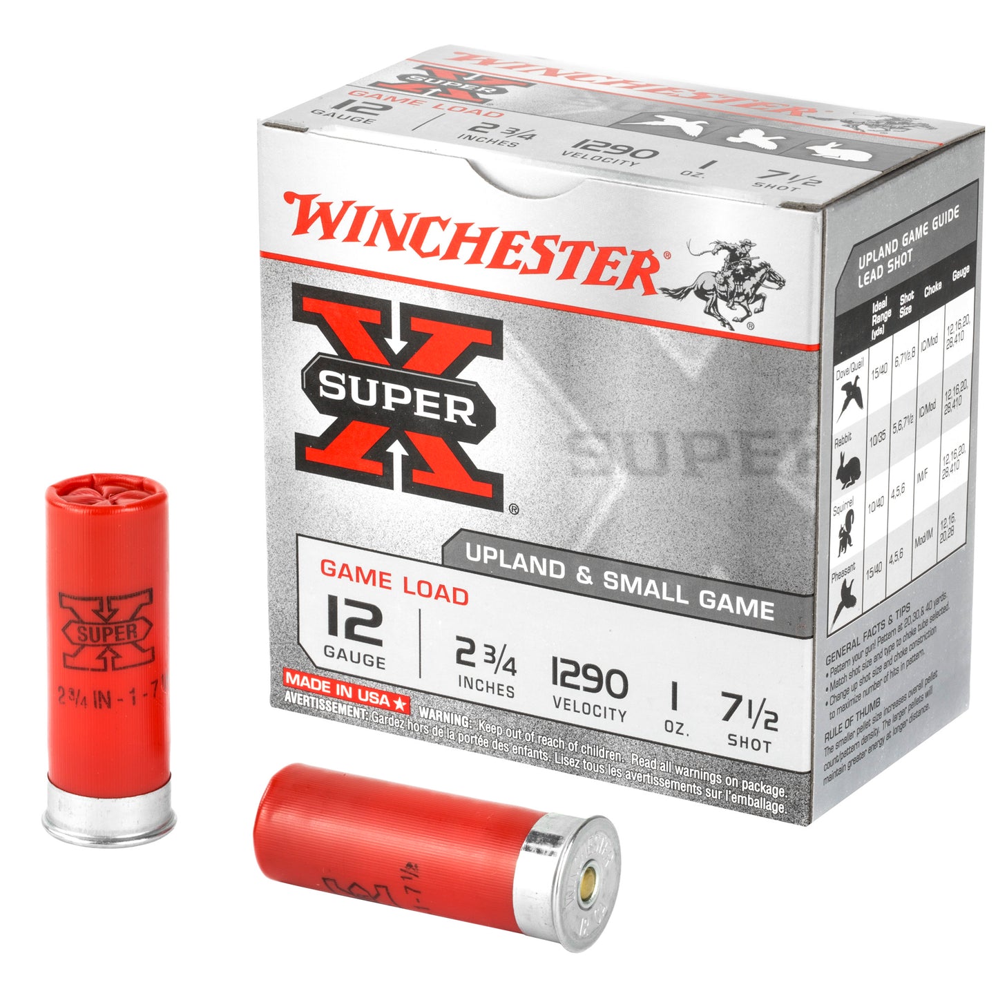 Winchester Ammunition, Super-X, 12 Gauge, 2.75", Game Load, #7.5, 1 oz., Shotshell  (25 Round Box)