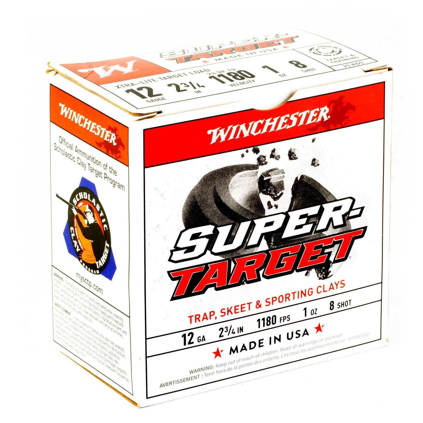 Winchester Ammunition, SUPER-TARGET, 12 Gauge 2.75", 1 oz, #8, Shot Shell  (25 Round Box)