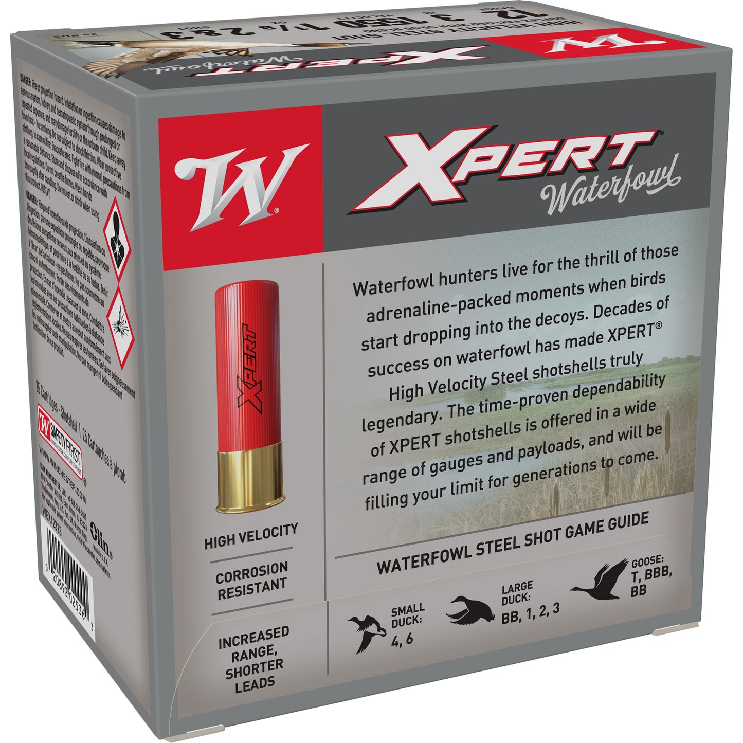 Winchester Ammunition, Super-X XPERT HV, 12 Gauge 3", #2 Shot, 1 1/8 oz, Steel Shot  (25 Round Box)