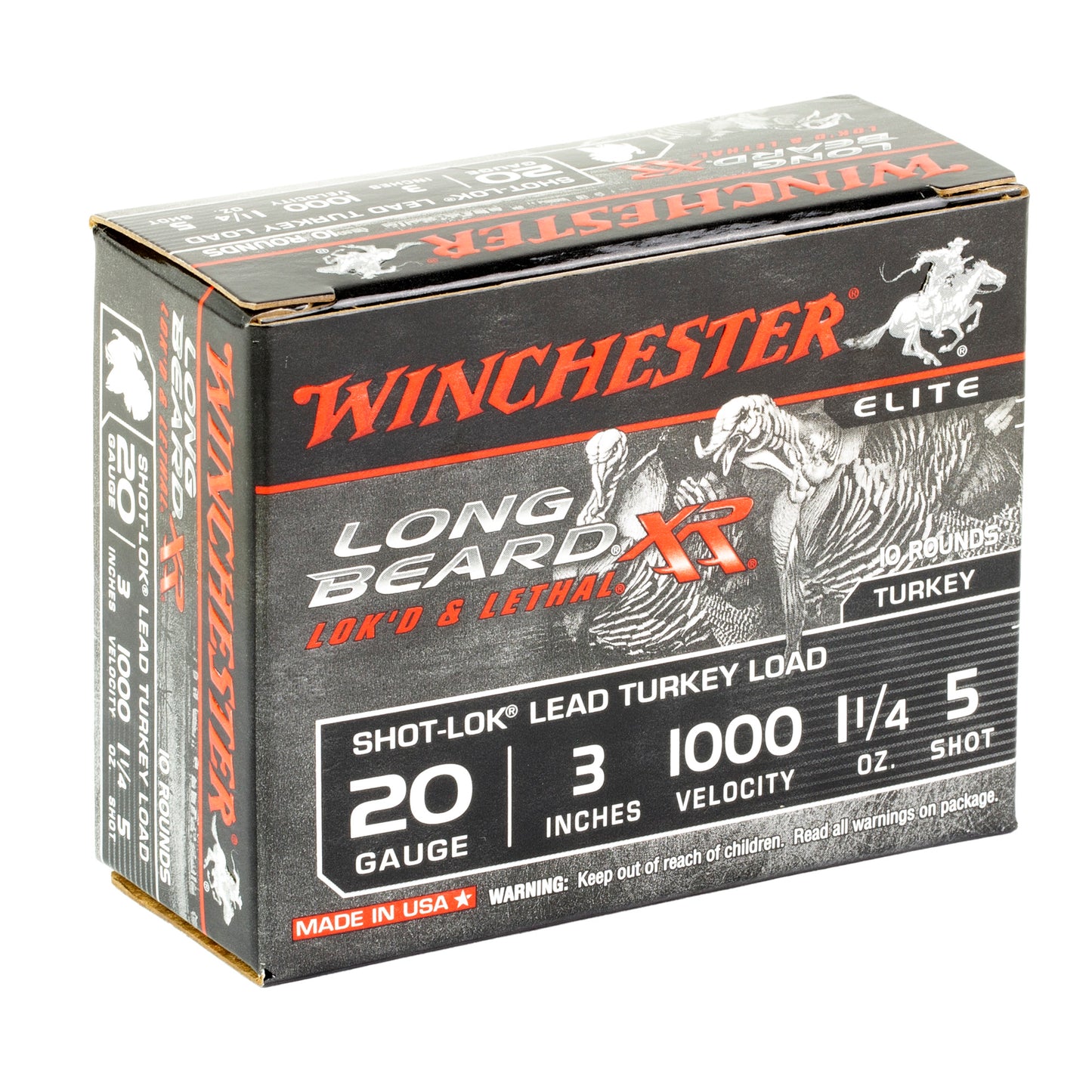 Winchester Ammunition, Long Beard XR, 20 Gauge, 3", #5, 1 1/4 oz, Shotshell, Shot-Lok with Lead Shot  (10 Round Box)