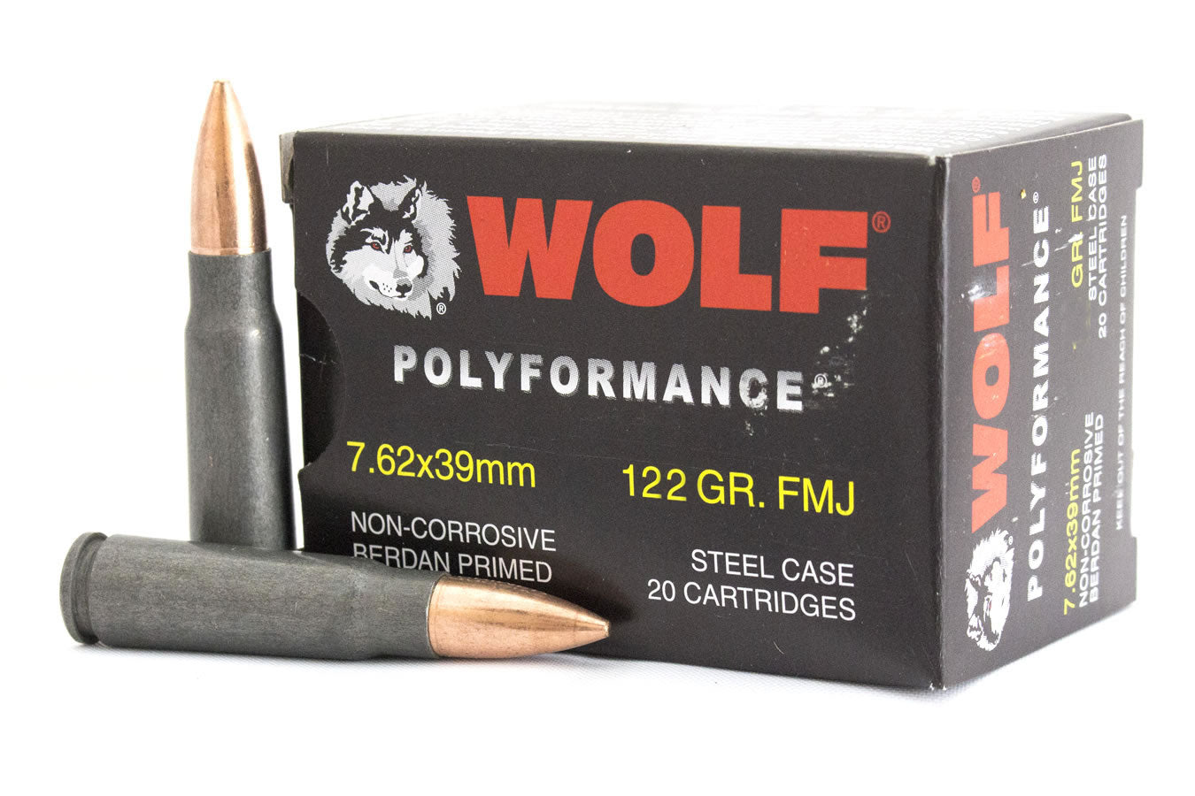 Wolf Steel Case 7.62x39mm Rifle Ammo - 122 Grain | FMJ | 1000rd Case