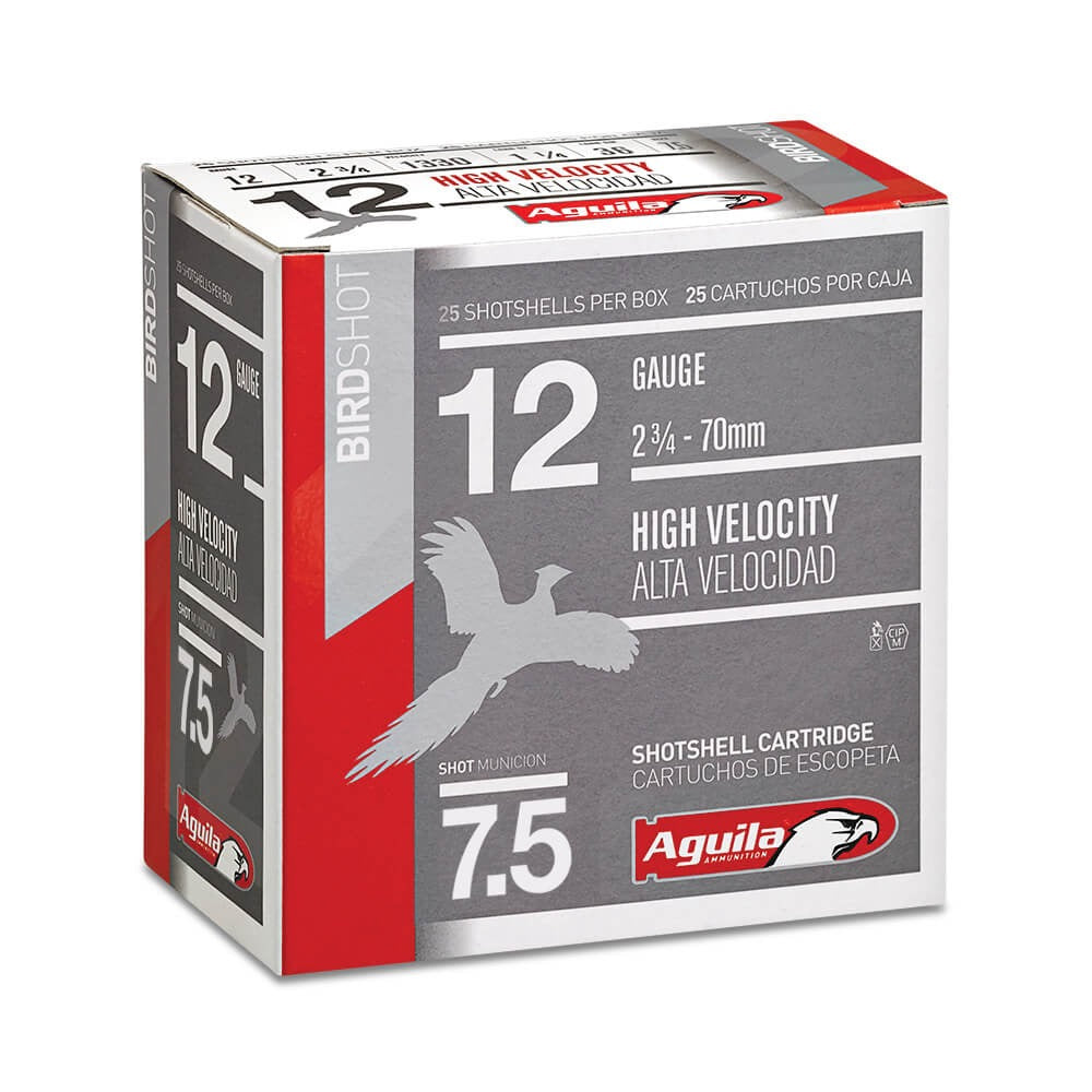 Aguila Ammunition 12ga Birdshot 2.75 inch Shotgun Shells - #7.5 Shot | 1.25oz | 1330 fps | (25 Round Box)