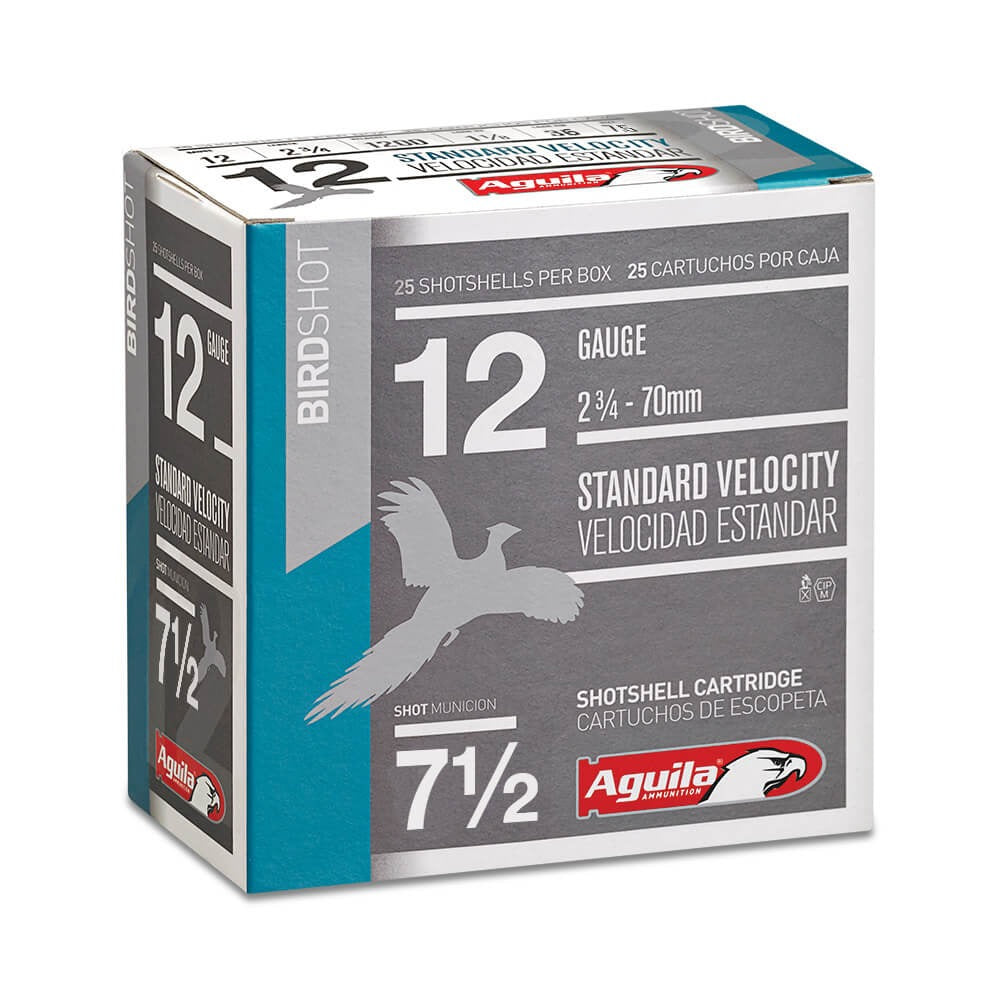 Aguila Ammunition 12ga Birdshot 2.75 inch Shotgun Shells - #7.5 Shot | 1-1/8oz | 1200 fps | (25 Round Box)