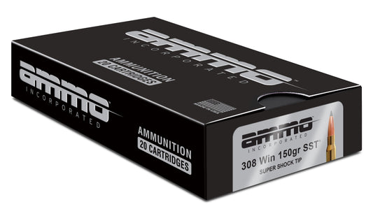 Ammo Inc Signature Hunt .308 Win Rifle Ammo - 150 Grain | Super Shock Tip | (20 Round Box)