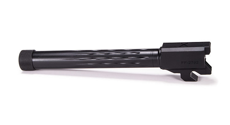 Faxon Firearms Match Series Sig P320 Fullsize Flame Fluted Barrel 416R - Threaded | Black Nitride